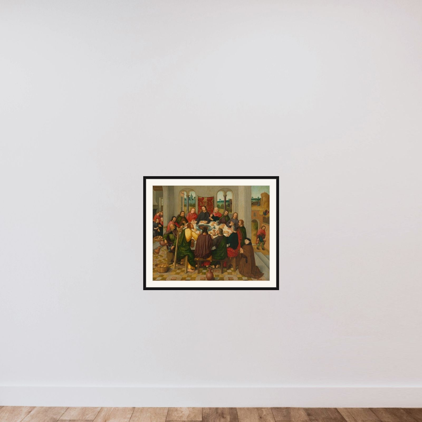 Last Supper framed — shown to scale