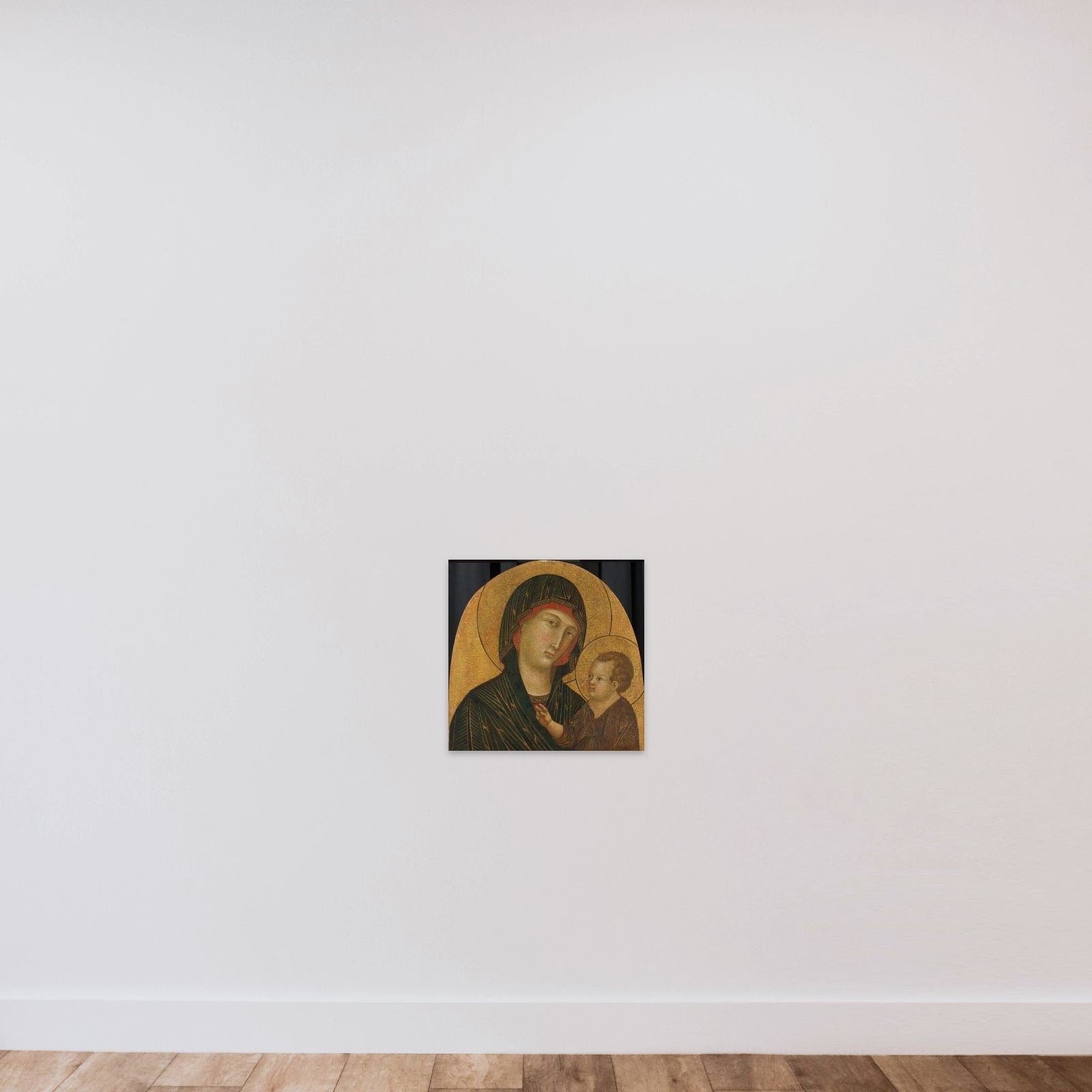 Madonna and Child unframed — shown to scale