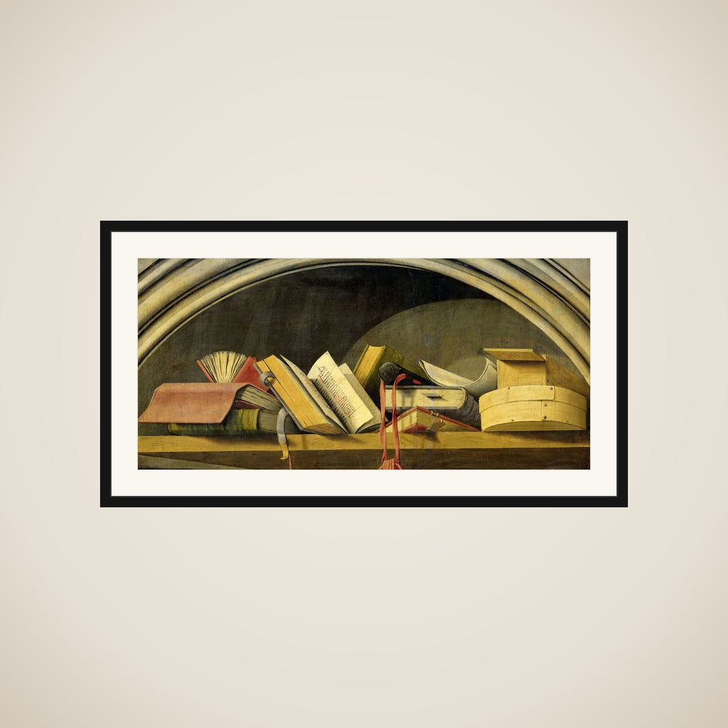 Still Life with Books in a Niche framed
