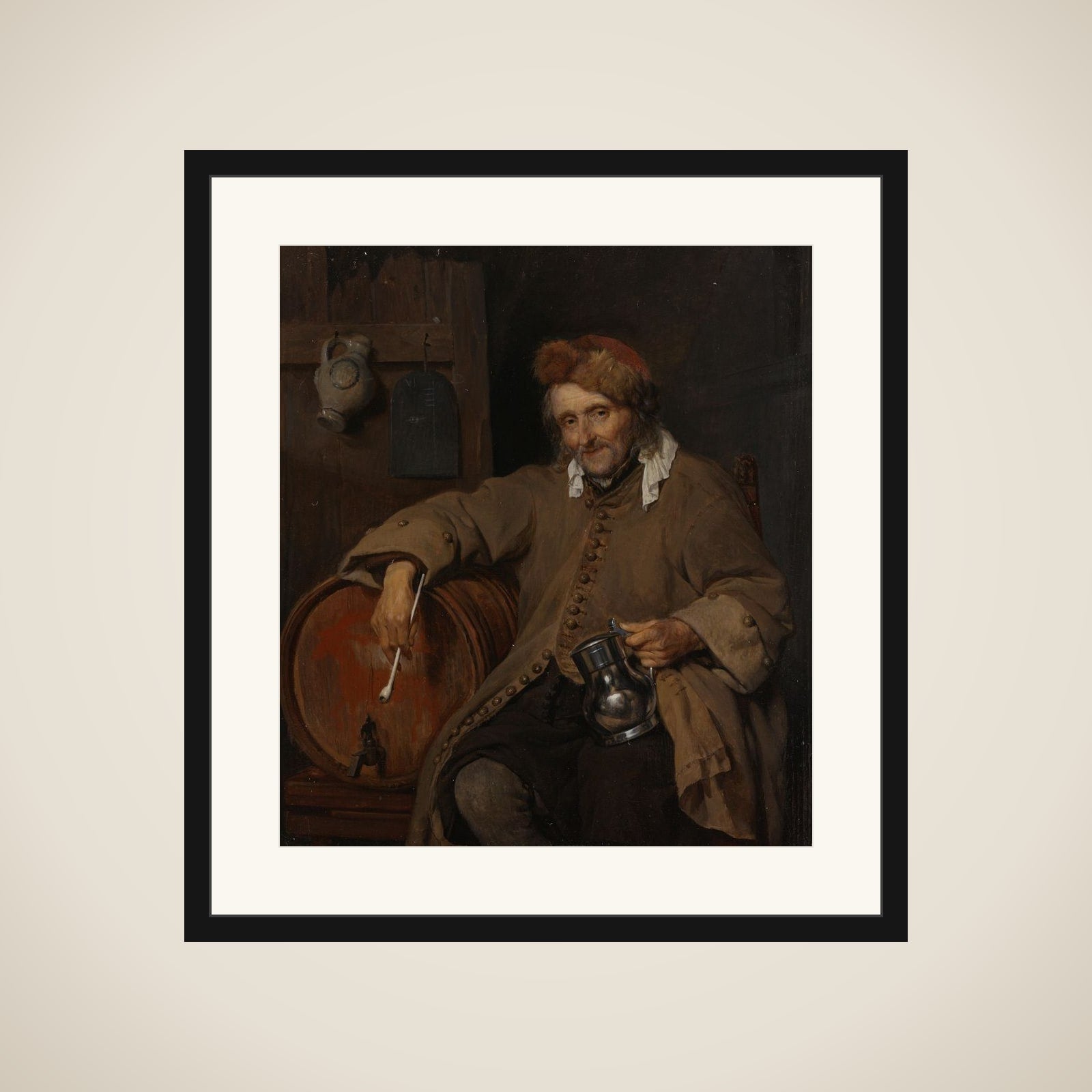 The Old Drinker framed