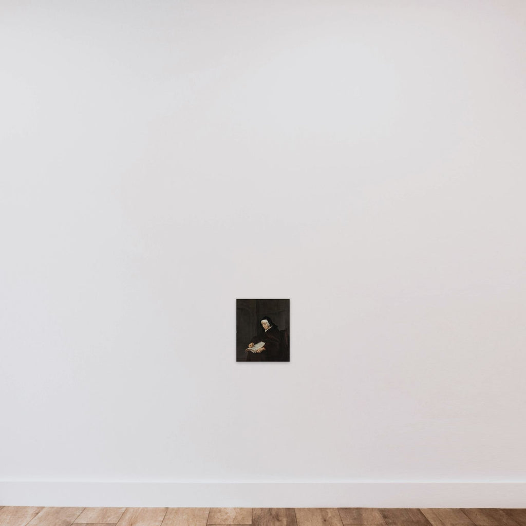 Old Woman Meditating unframed — shown to scale