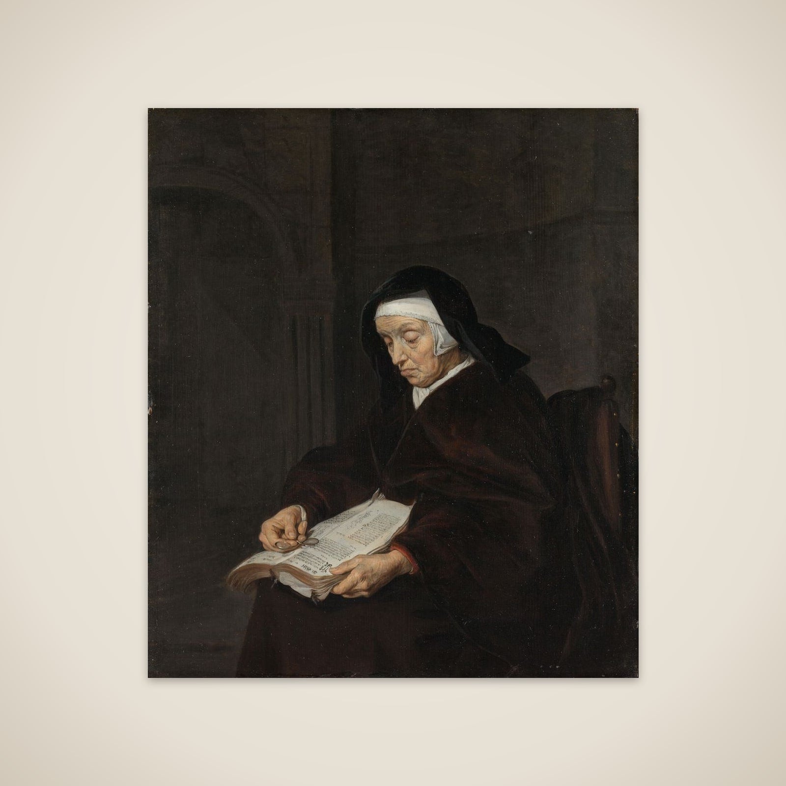 Old Woman Meditating unframed print