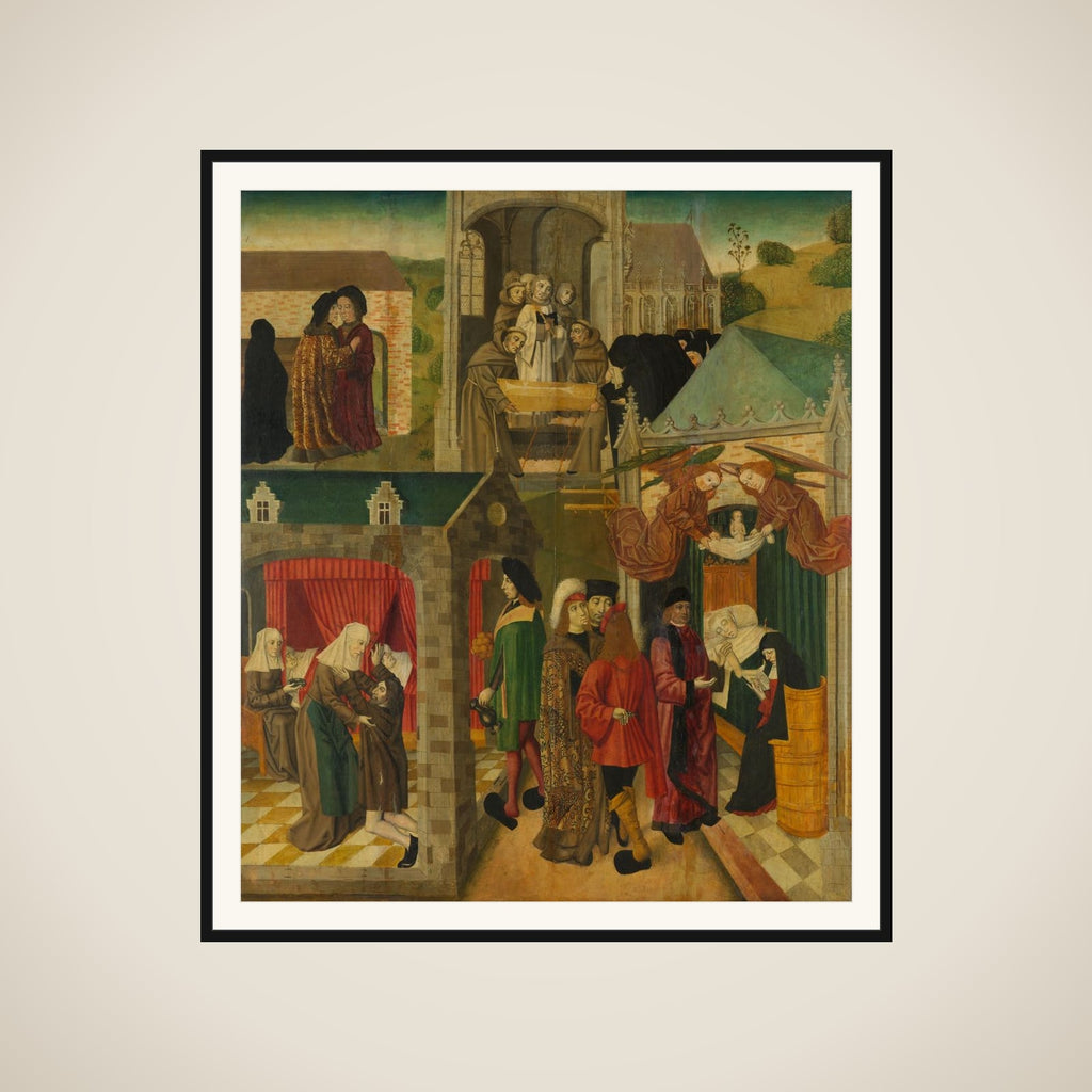 Saint Elizabeth of Hungary Tending the Sick in Marburg, Death of St Elizabeth, inner right wing of an altarpiece made for the Grote Kerk in Dordrecht framed