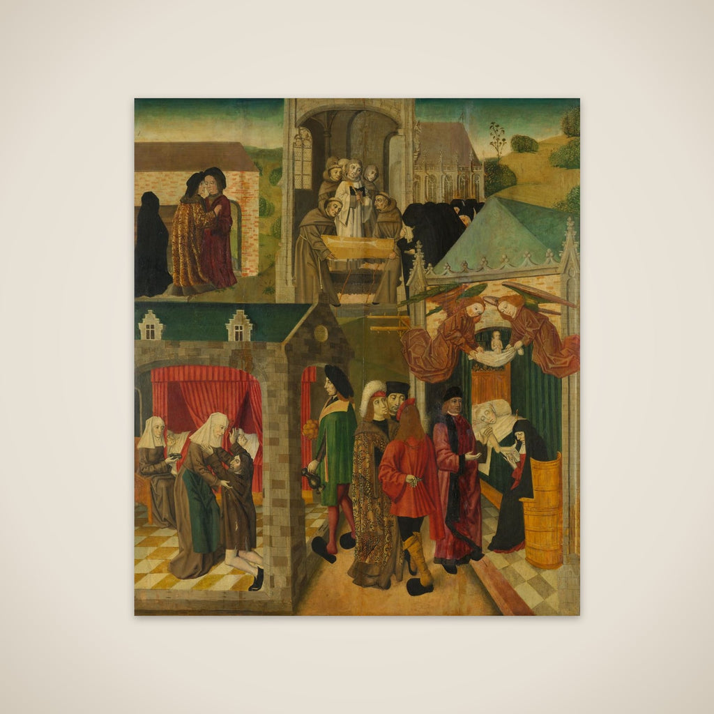 Saint Elizabeth of Hungary Tending the Sick in Marburg, Death of St Elizabeth, inner right wing of an altarpiece made for the Grote Kerk in Dordrecht unframed print