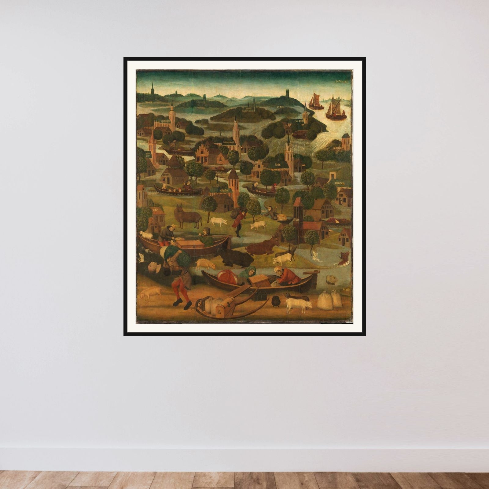The Saint Elizabeth’s Day Flood framed — shown to scale