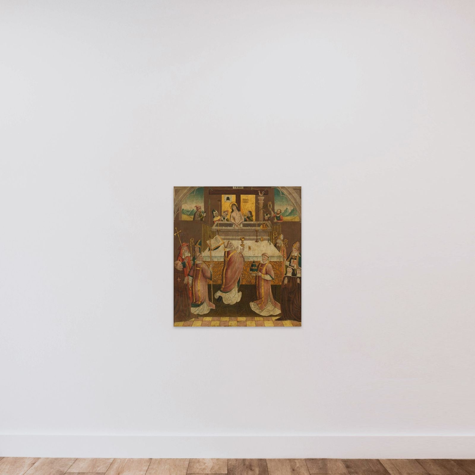 Mass of Saint Gregory unframed — shown to scale