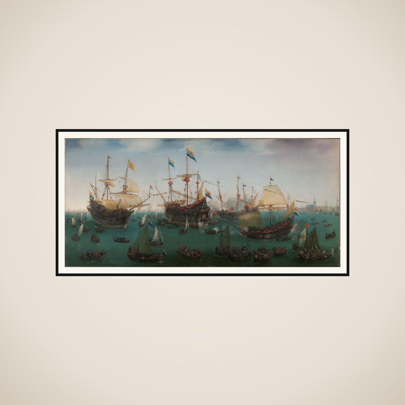 The Return to Amsterdam of the Second Expedition to the East Indies, 19 July 1599 framed