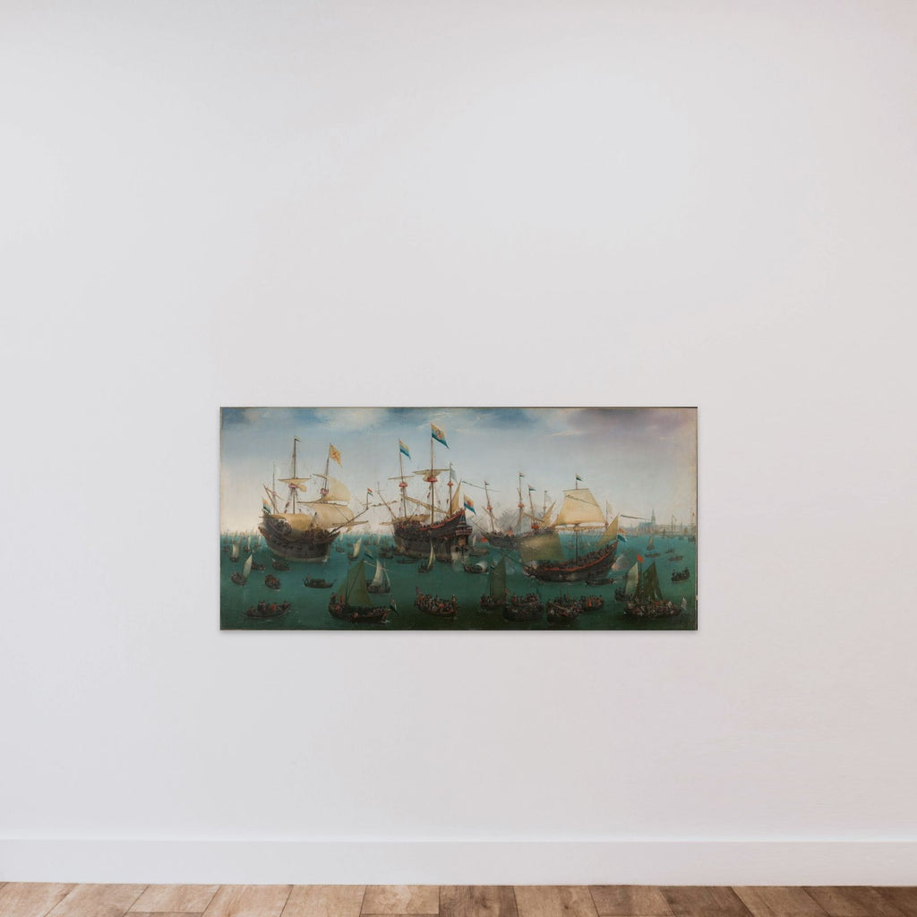 The Return to Amsterdam of the Second Expedition to the East Indies, 19 July 1599 unframed — shown to scale