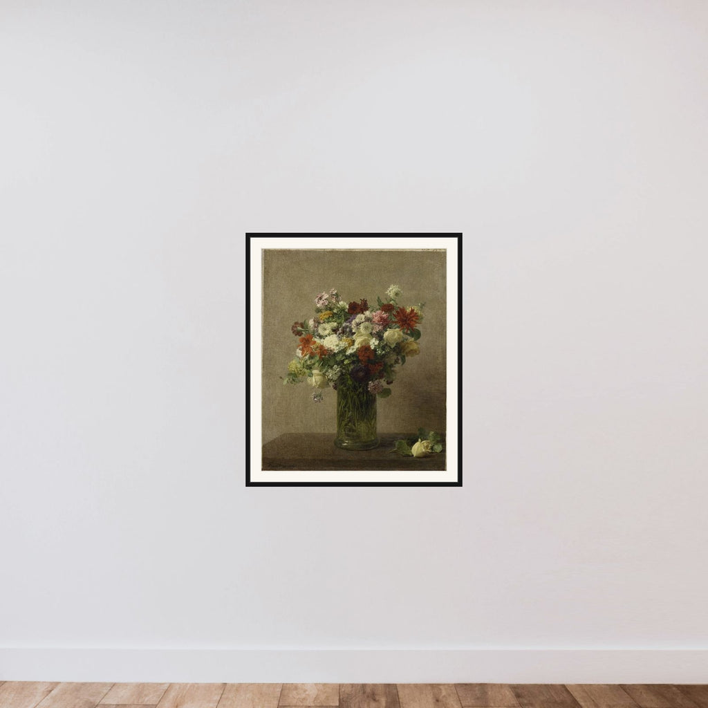 Still Life with Flowers framed — shown to scale