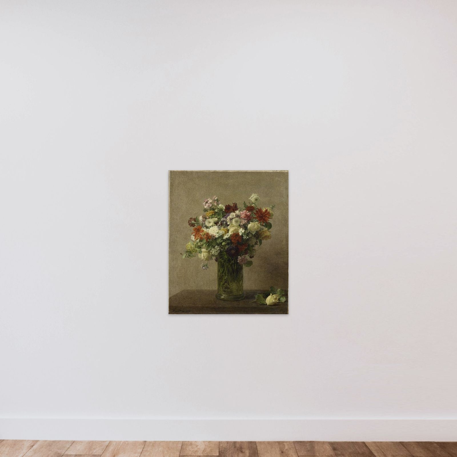 Still Life with Flowers unframed — shown to scale