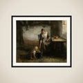 Woman Peeling Potatoes framed