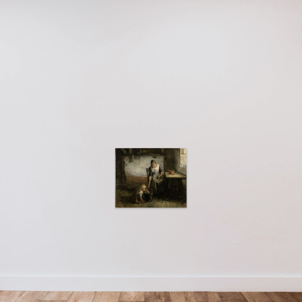 Woman Peeling Potatoes unframed — shown to scale