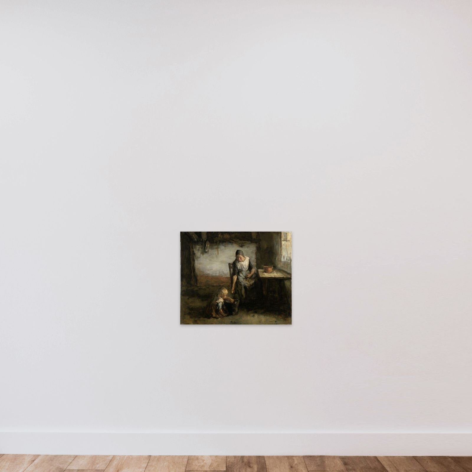Woman Peeling Potatoes unframed — shown to scale