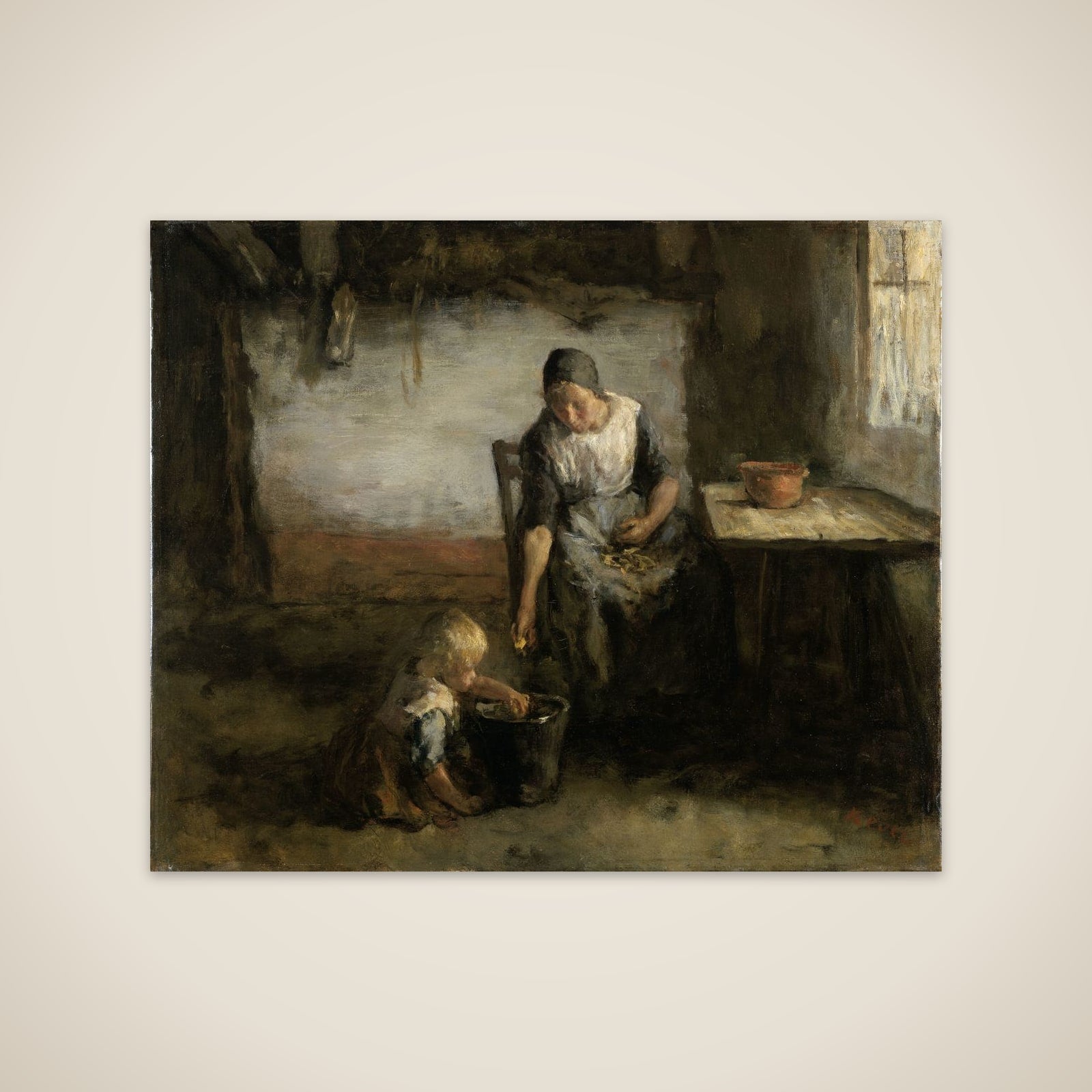 Woman Peeling Potatoes unframed print