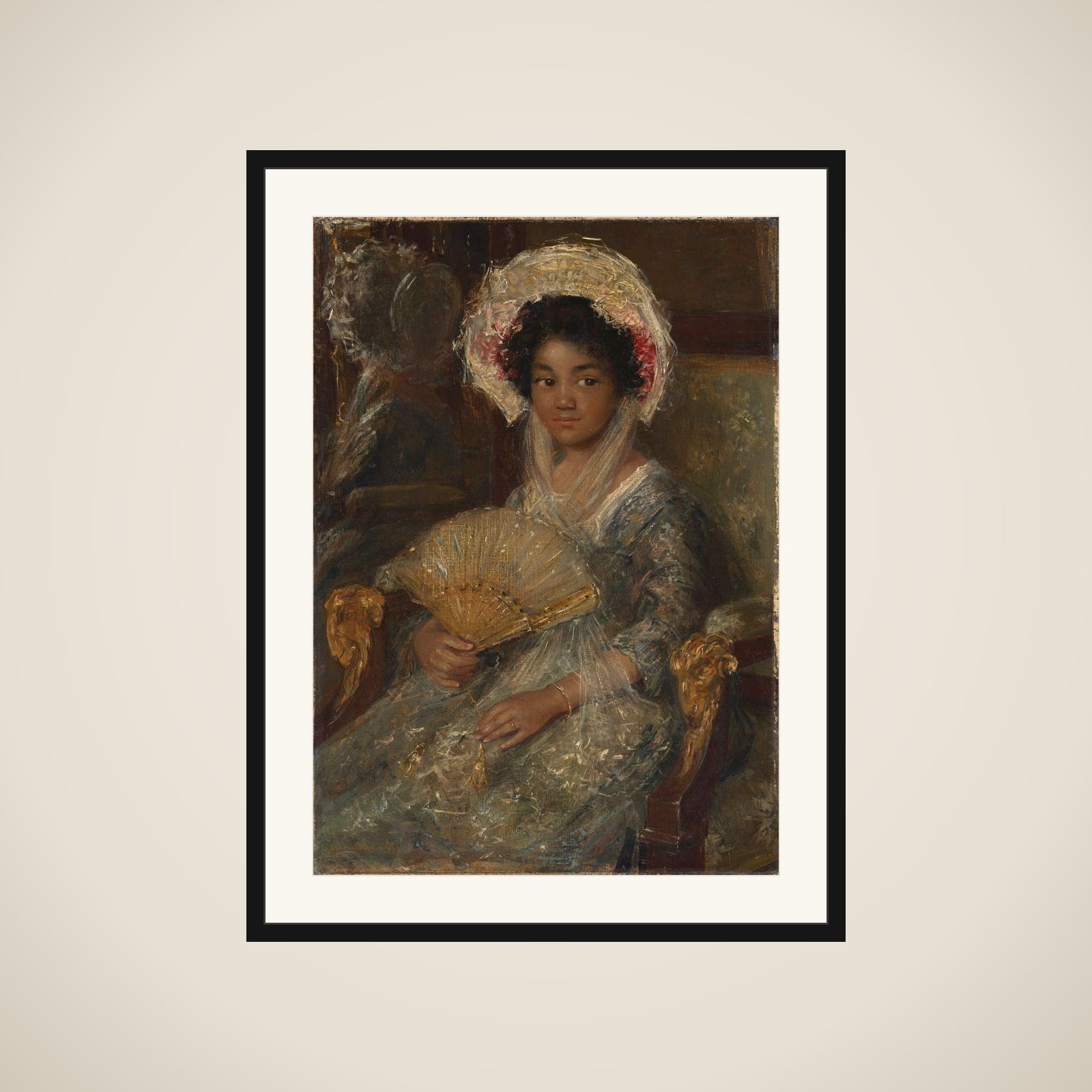 Young Woman with a Fan framed