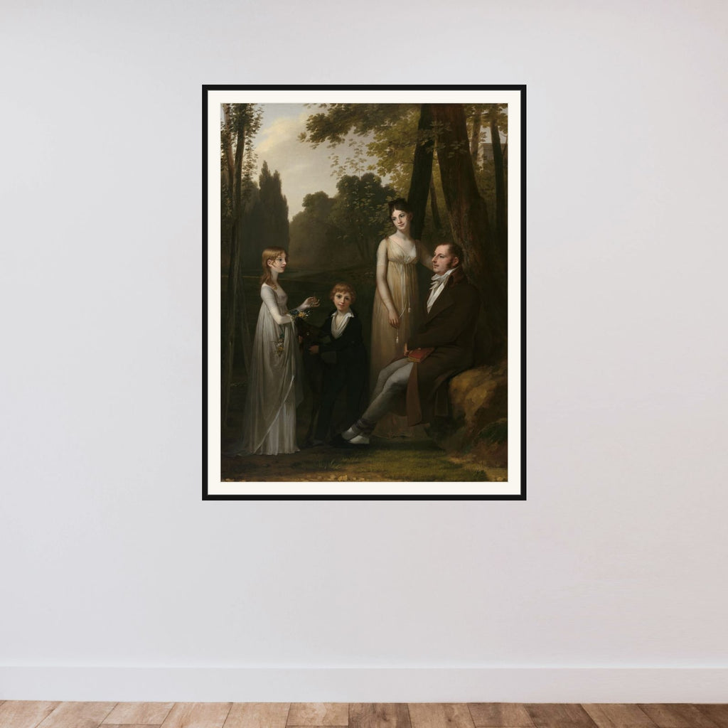 Portrait of Rutger Jan Schimmelpenninck and Catharina Nahuys with their children framed — shown to scale