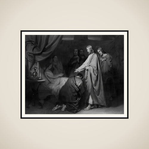 De opwekking van het dochtertje van Jaïrus framed