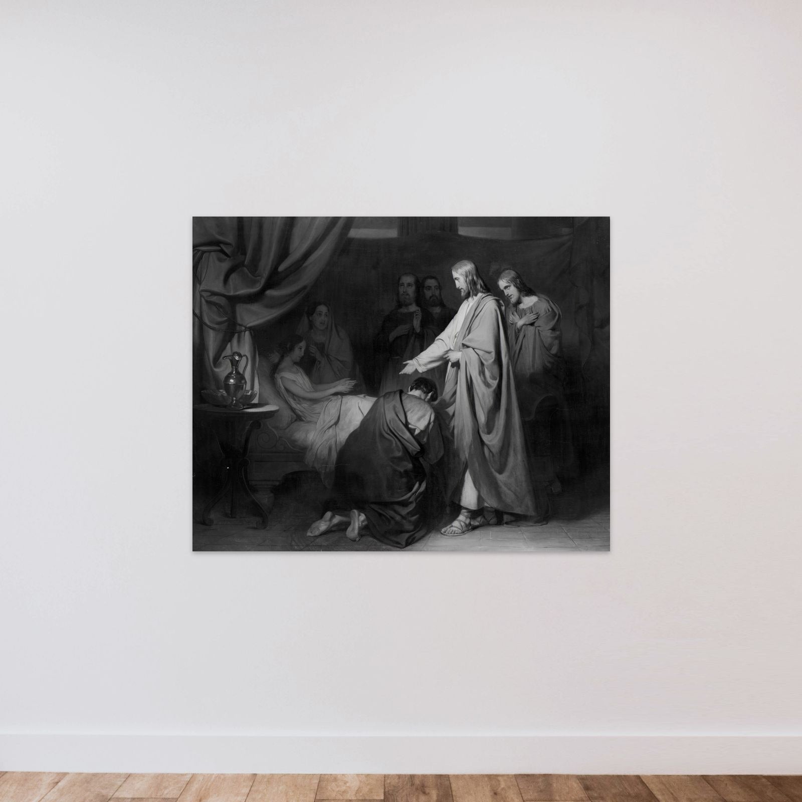 De opwekking van het dochtertje van Jaïrus unframed — shown to scale