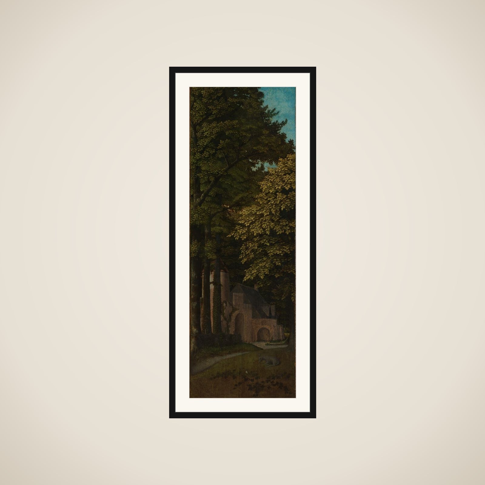 View in a Forest, Outer Left Wing of a Triptych framed