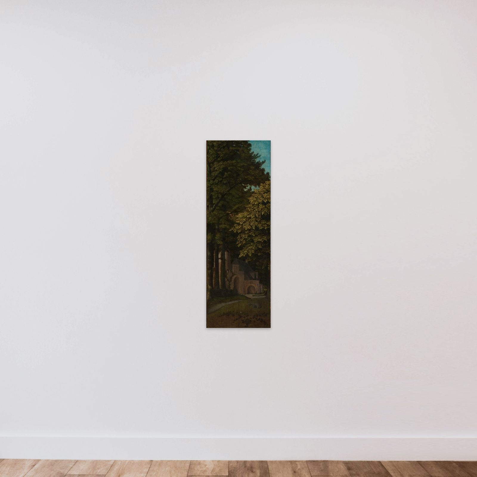 View in a Forest, Outer Left Wing of a Triptych unframed — shown to scale