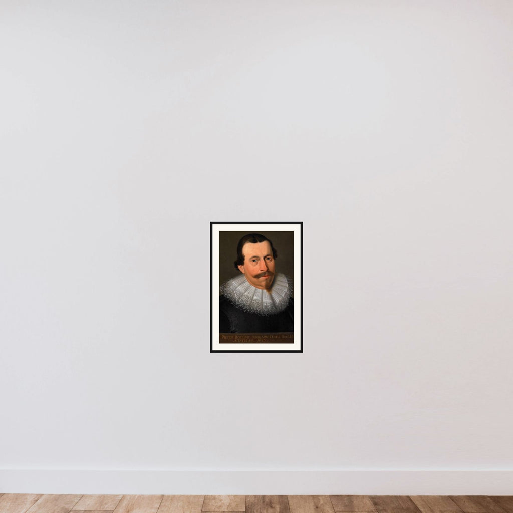 Portrait of Pieter Claesz Boelens (1582-1627) framed — shown to scale