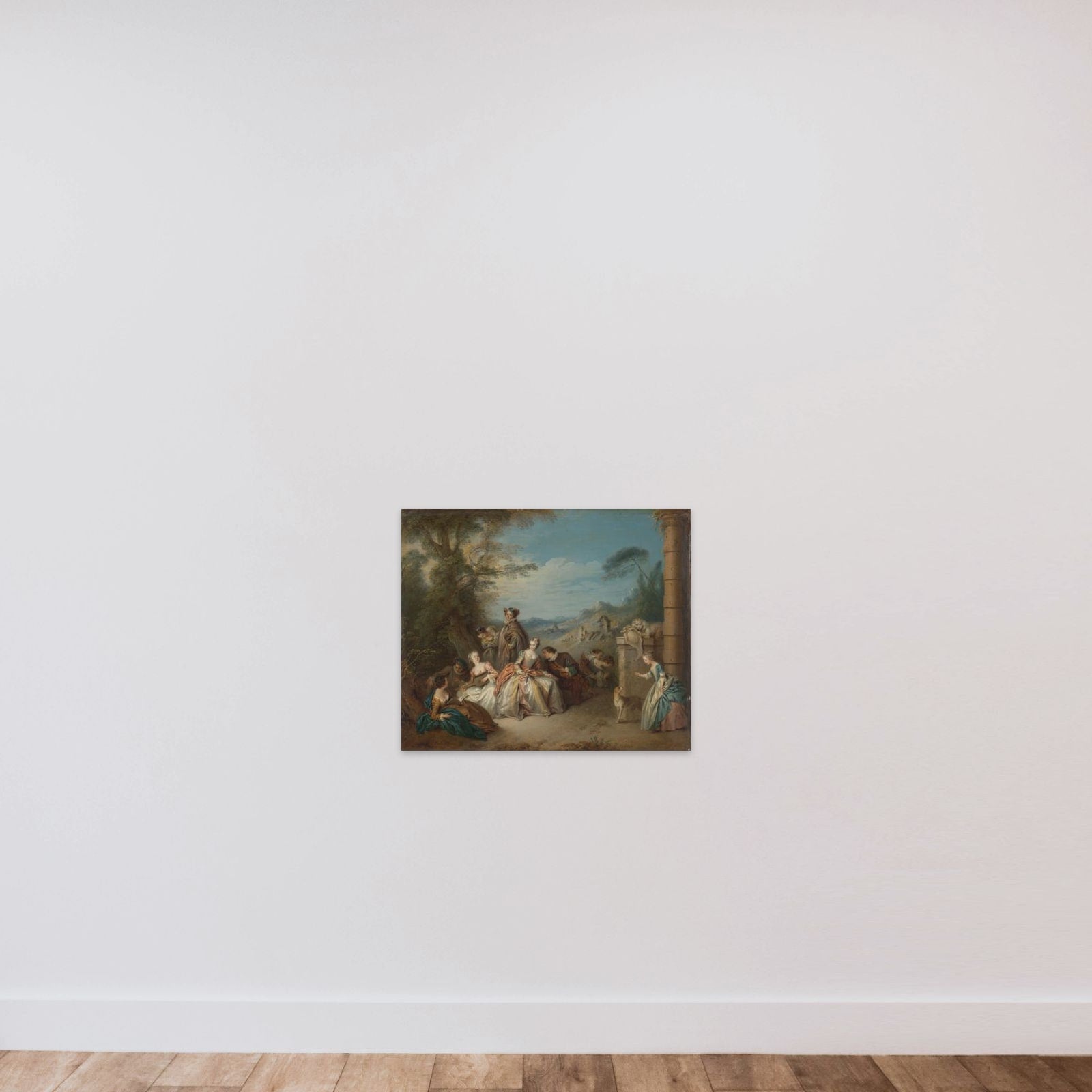 Fête galante in a Landscape unframed — shown to scale