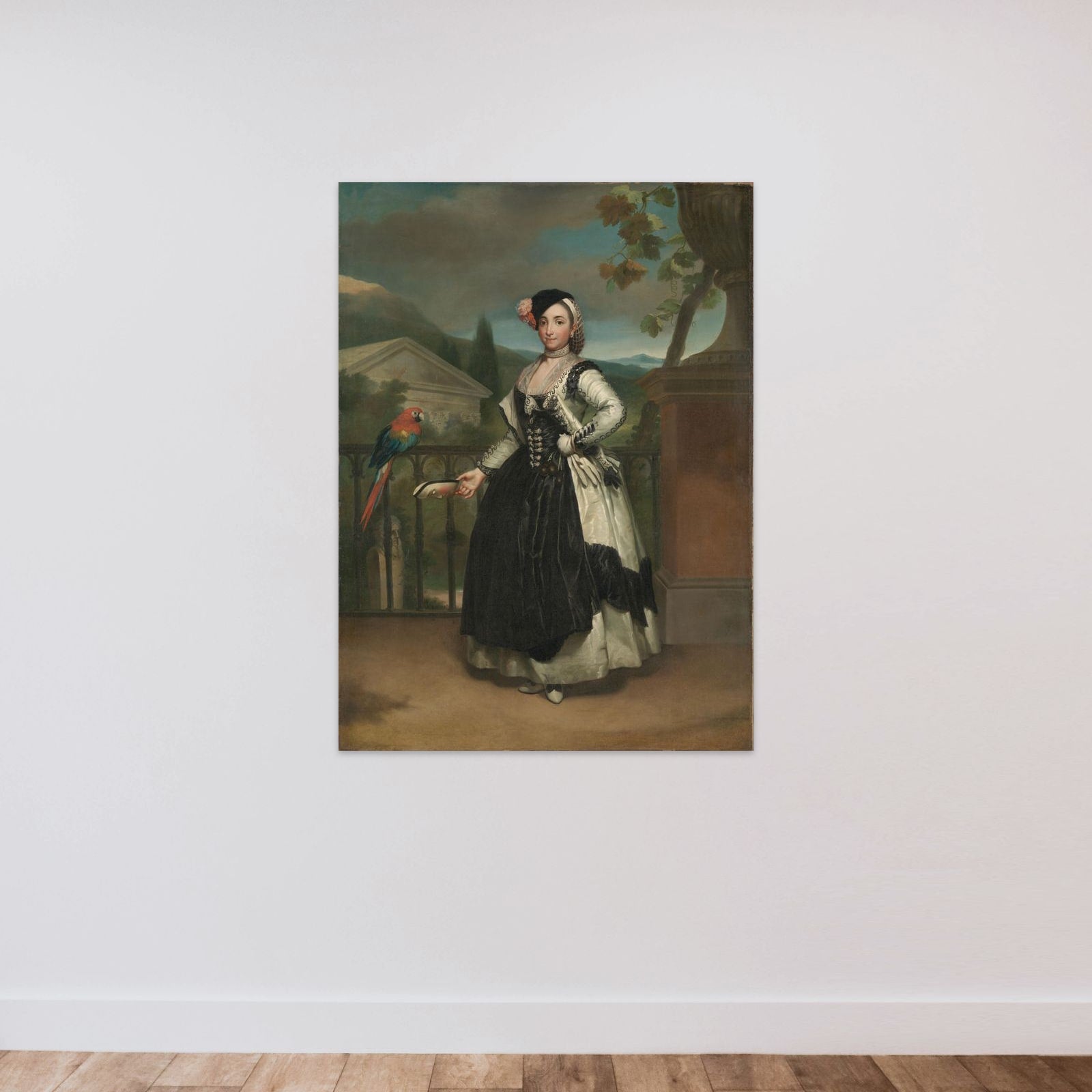 Portrait of Isabel Parreño y Arce, Marquise of Llano unframed — shown to scale