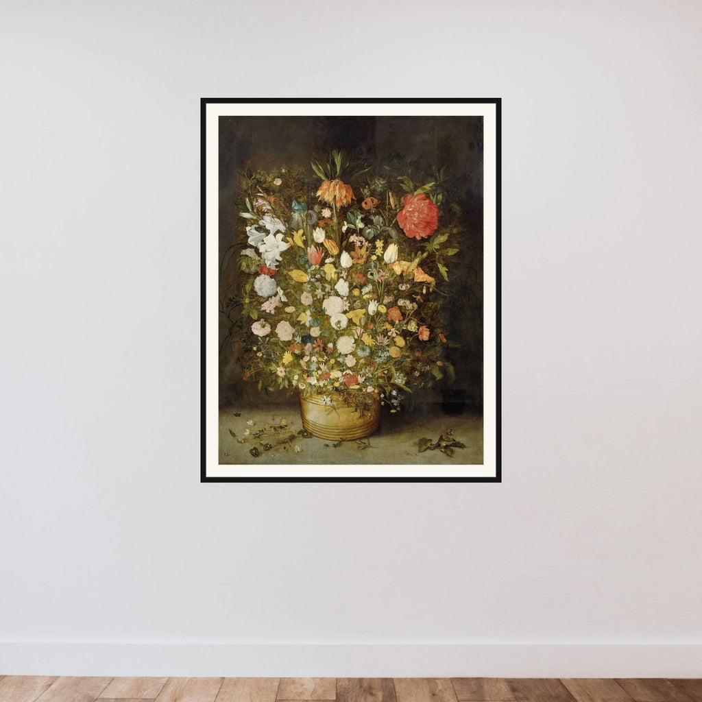 Still Life with Flowers framed — shown to scale