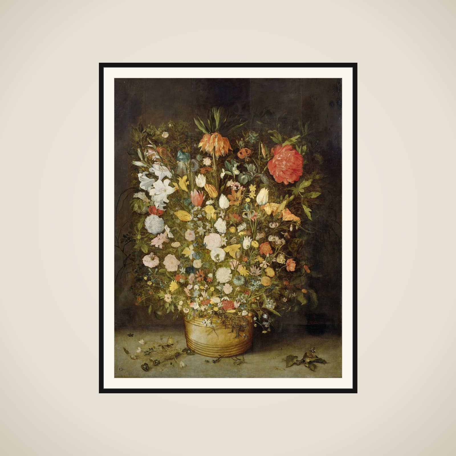 Still Life with Flowers framed