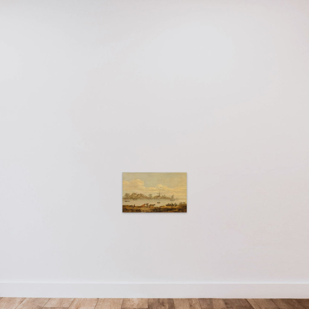View of a River unframed — shown to scale