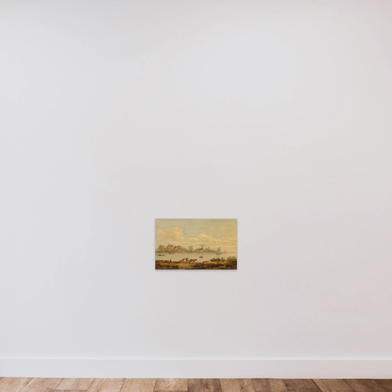 View of a River unframed — shown to scale