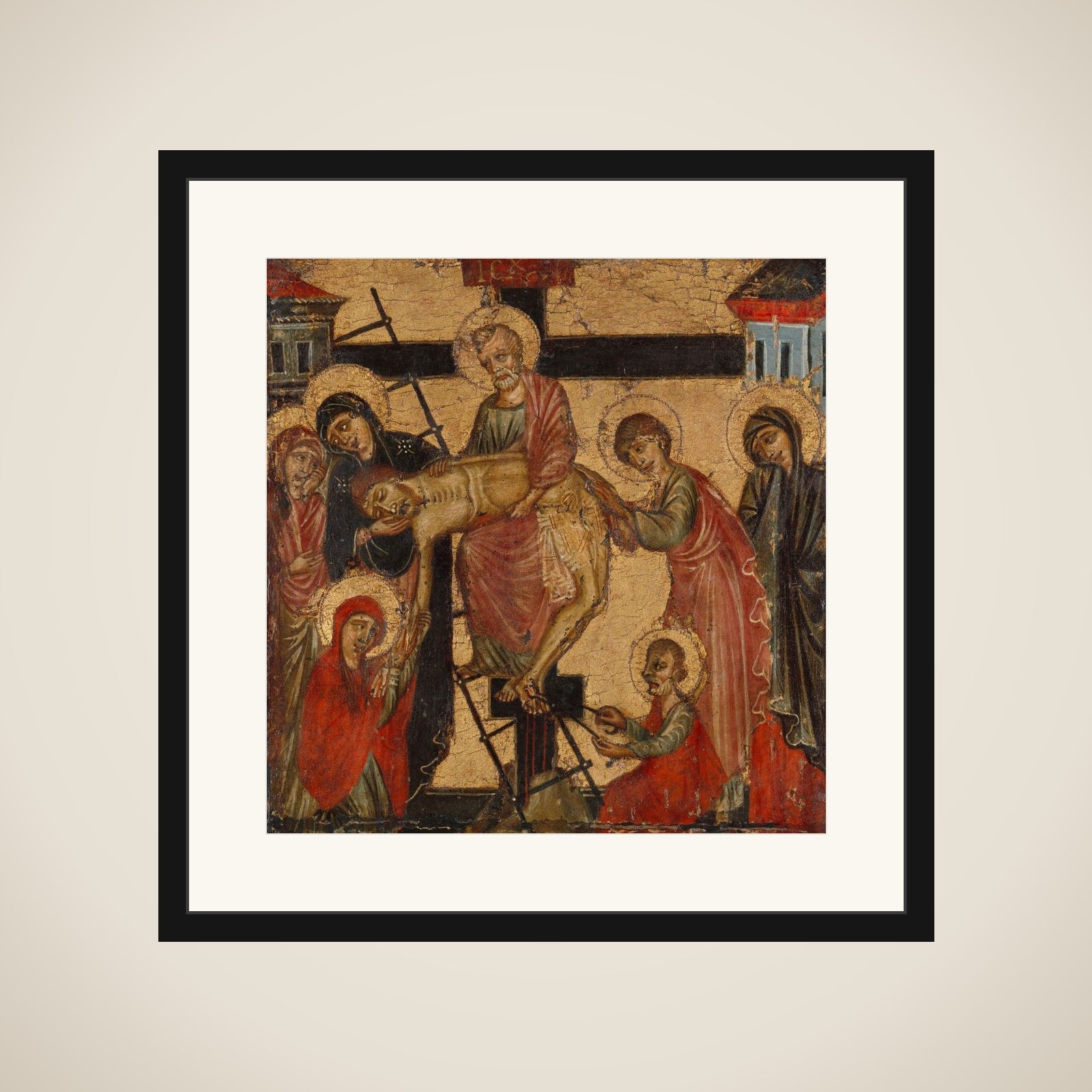 The Deposition and the Entombment framed