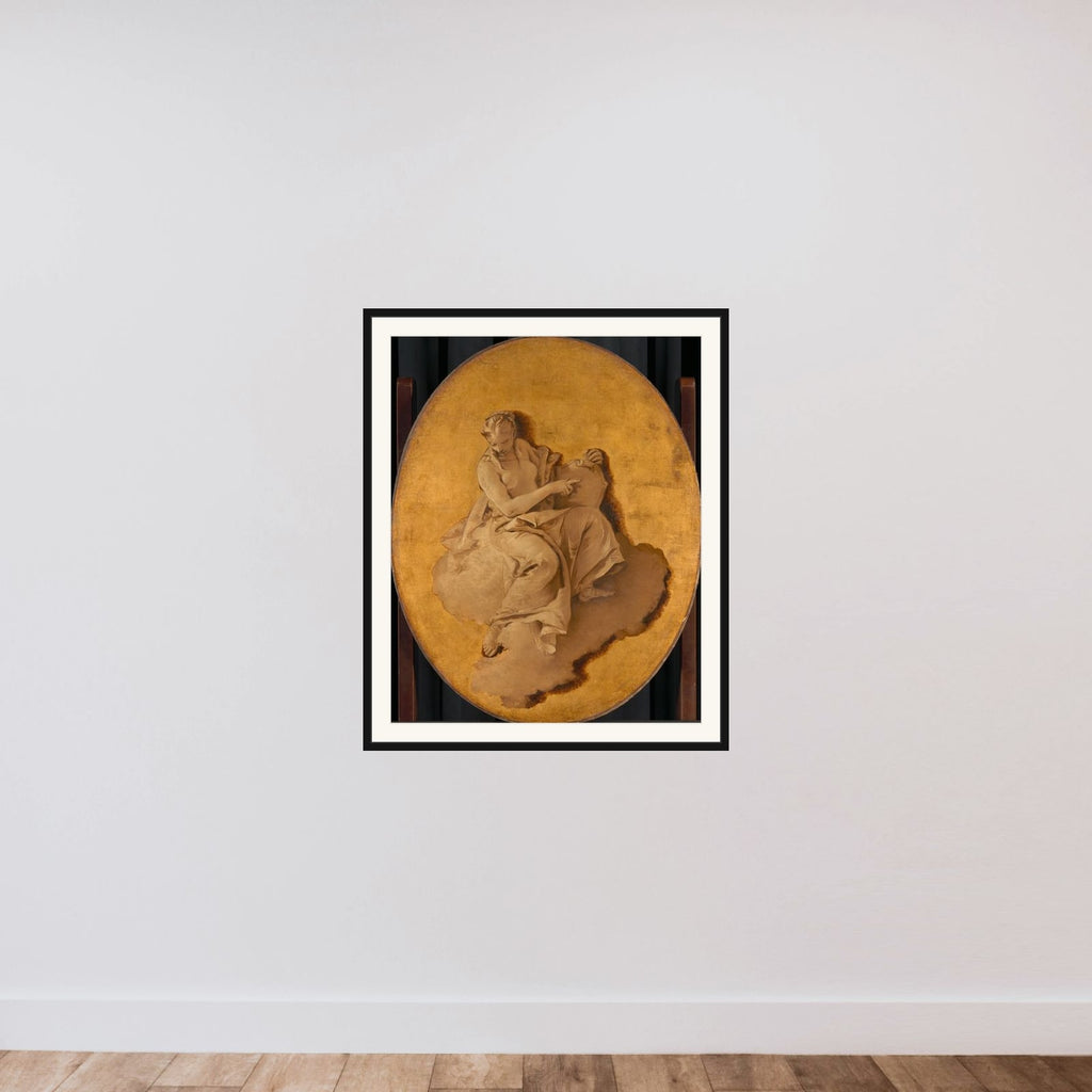 Allegorical Figure of a Woman with a Shield or a Mirror (Prudence?) framed — shown to scale
