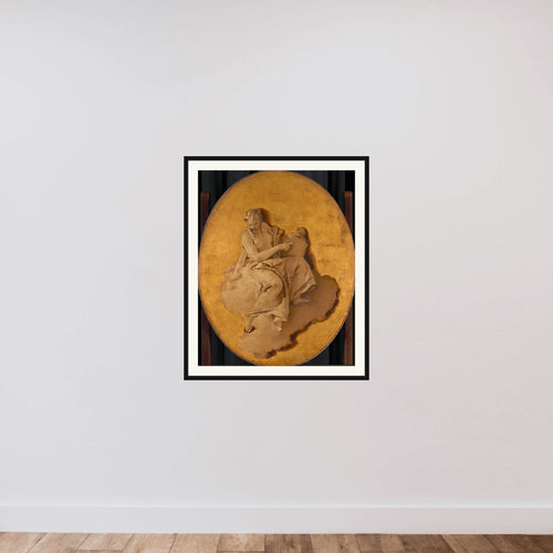 Allegorical Figure of a Woman with a Shield or a Mirror (Prudence?) framed — shown to scale
