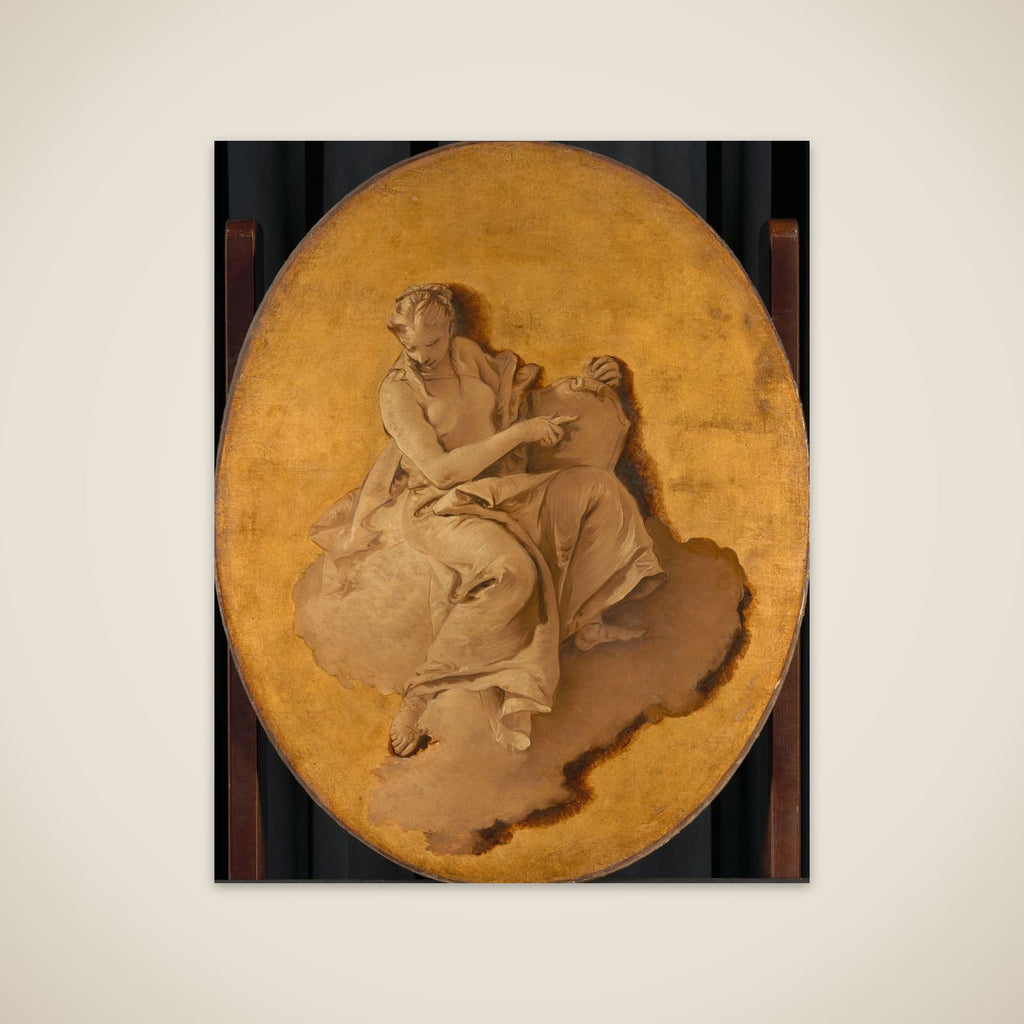 Allegorical Figure of a Woman with a Shield or a Mirror (Prudence?) unframed print