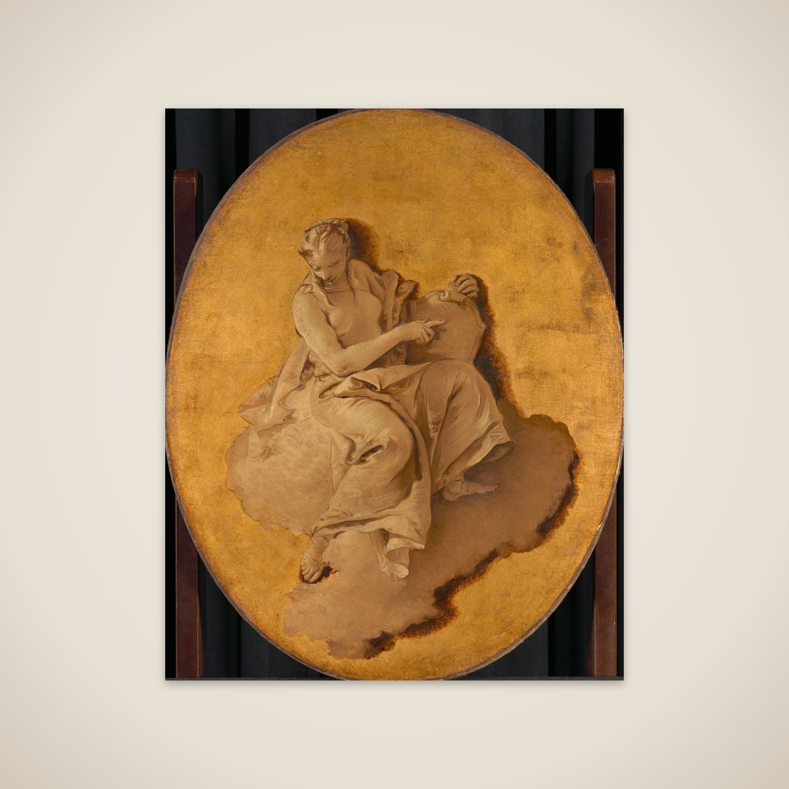 Allegorical Figure of a Woman with a Shield or a Mirror (Prudence?) unframed print