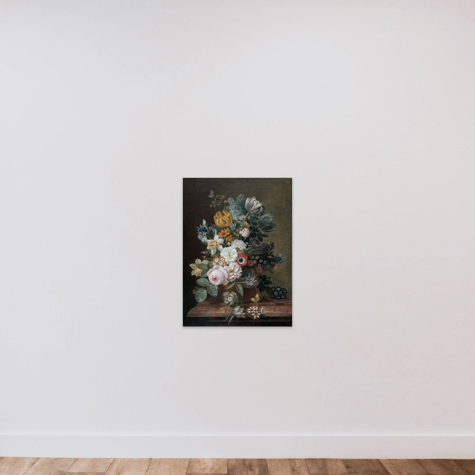 Still Life with Flowers unframed — shown to scale
