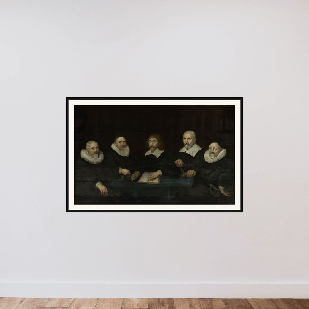 Portrait of the Regents of the House of Correction in Middelburg framed — shown to scale