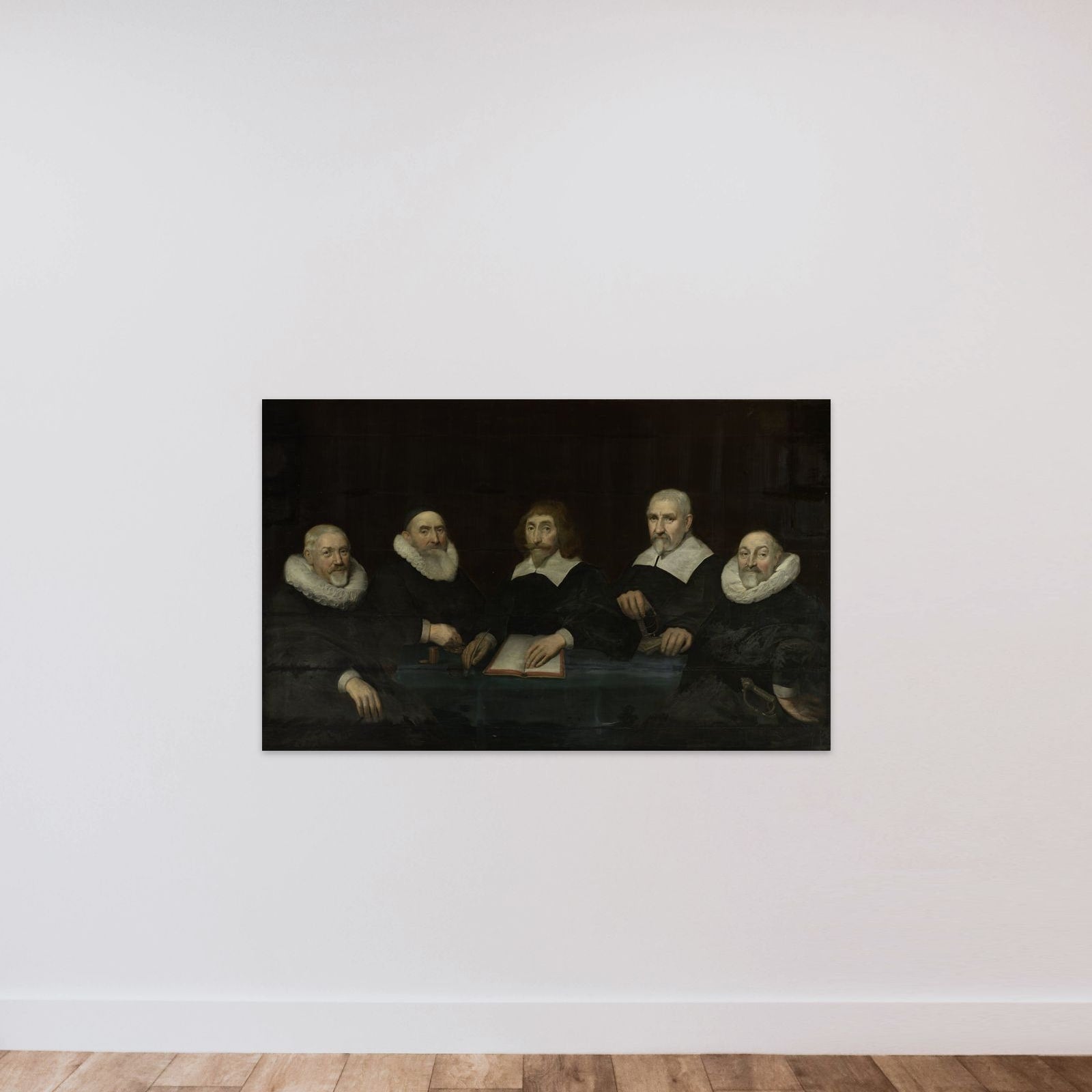 Portrait of the Regents of the House of Correction in Middelburg unframed — shown to scale