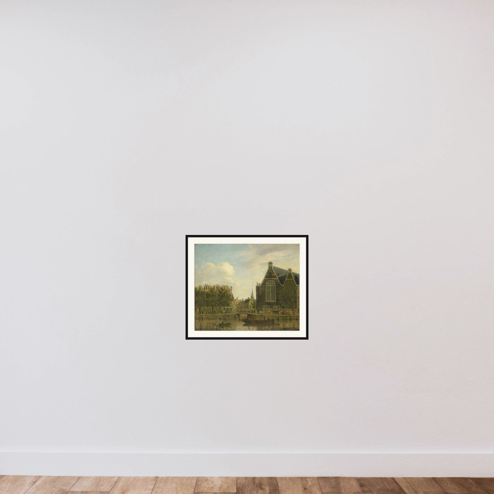 The so-called Boerenverdriet on the Spui, Amsterdam framed — shown to scale