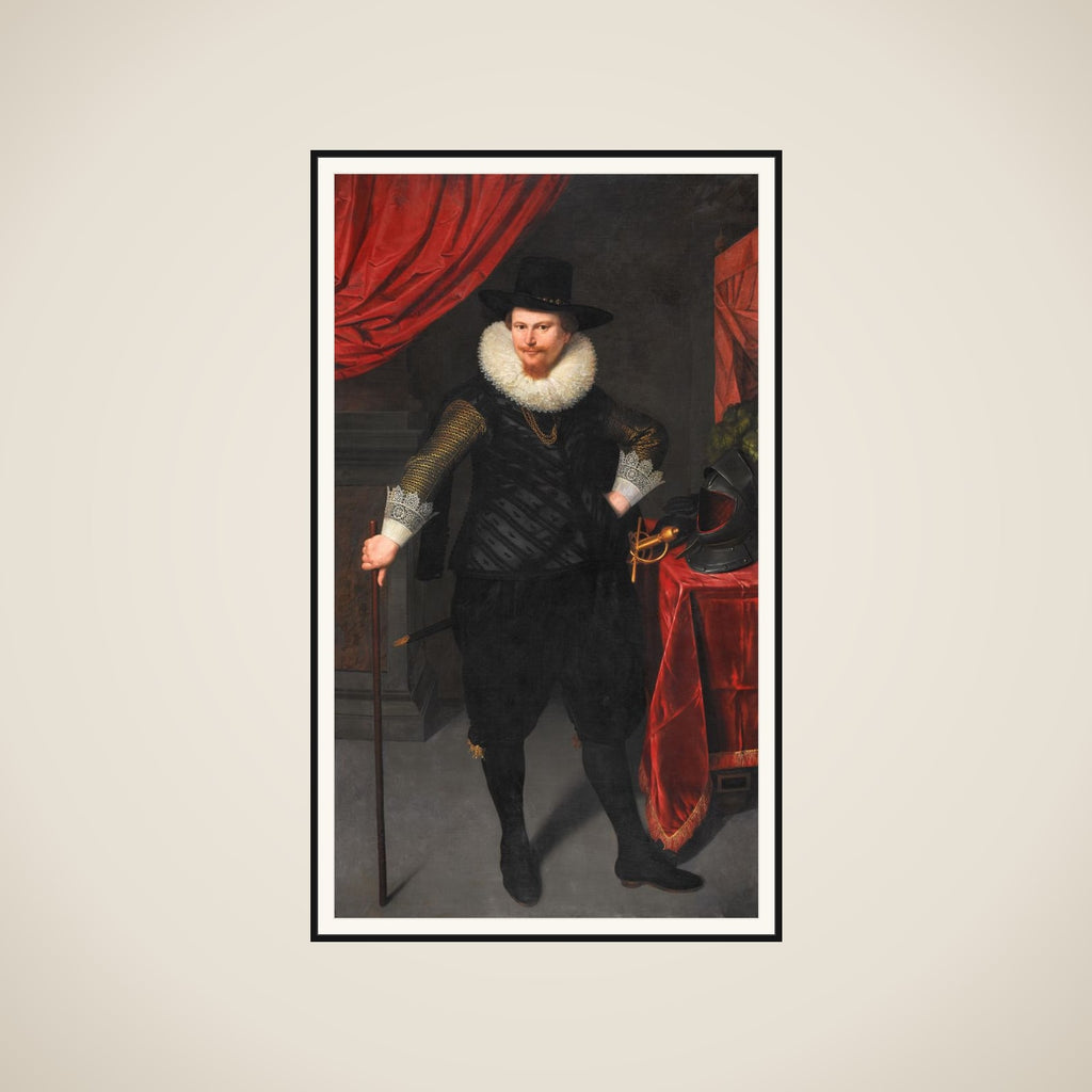 Portrait of Laurens Reael (1583-1637) framed