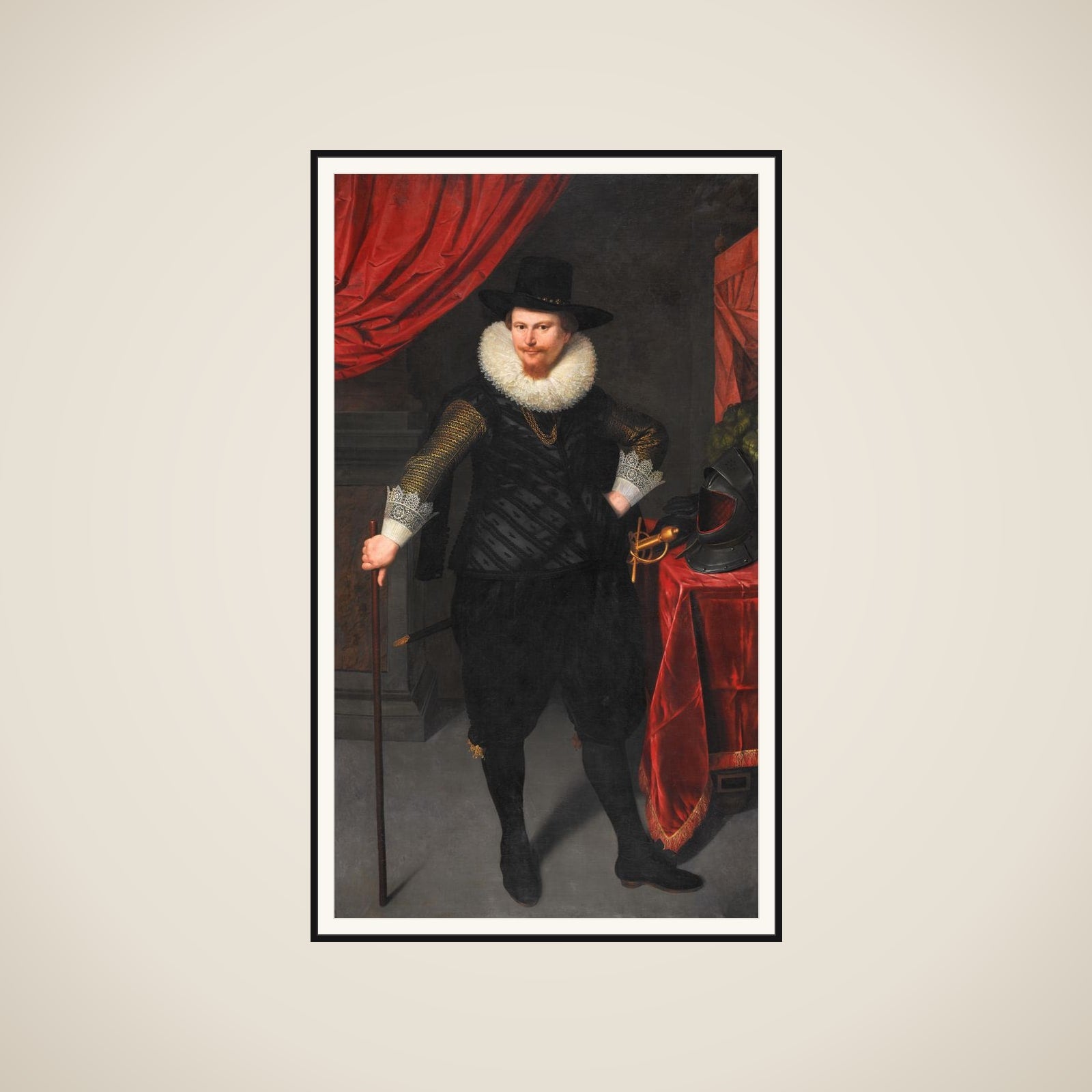 Portrait of Laurens Reael (1583-1637) framed