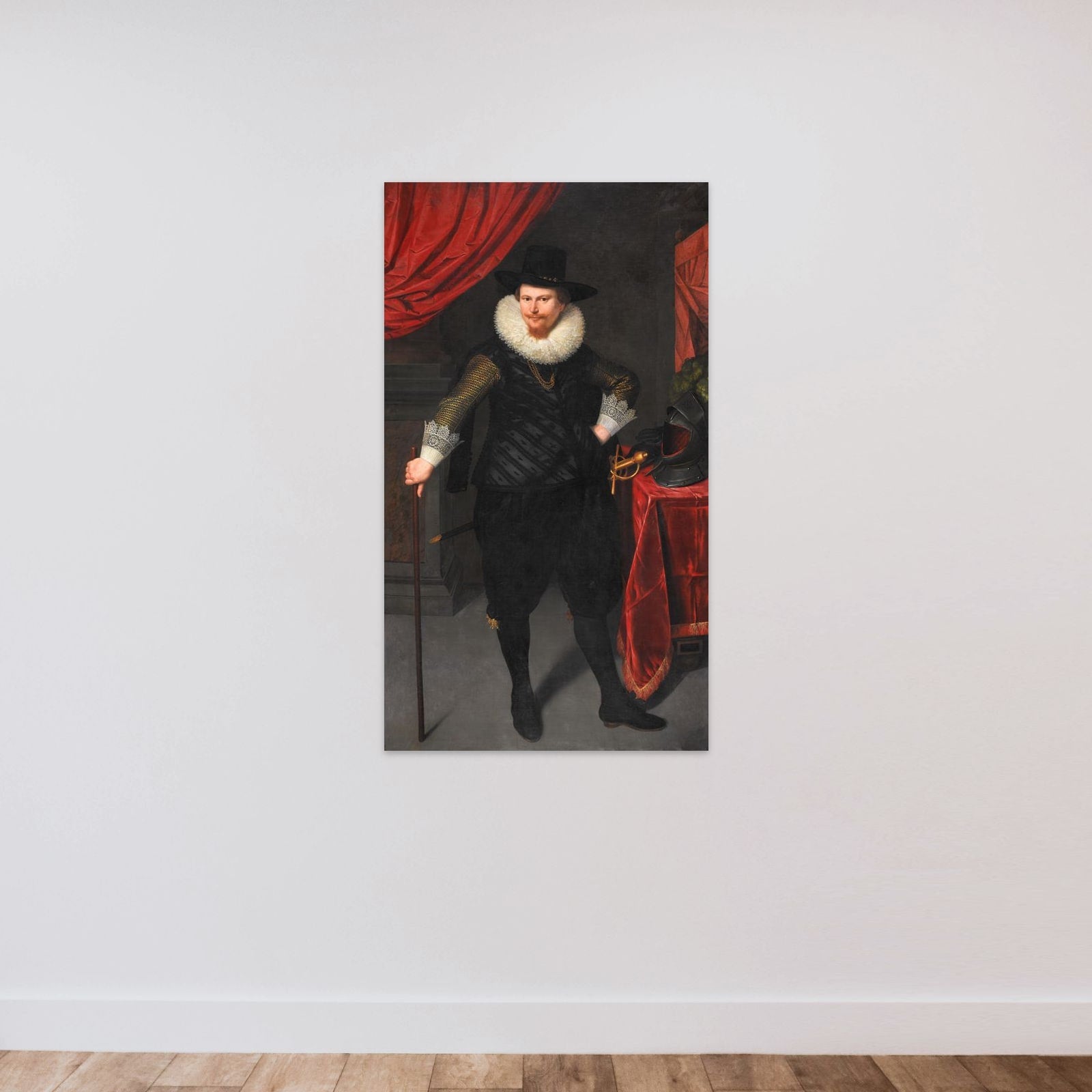 Portrait of Laurens Reael (1583-1637) unframed — shown to scale