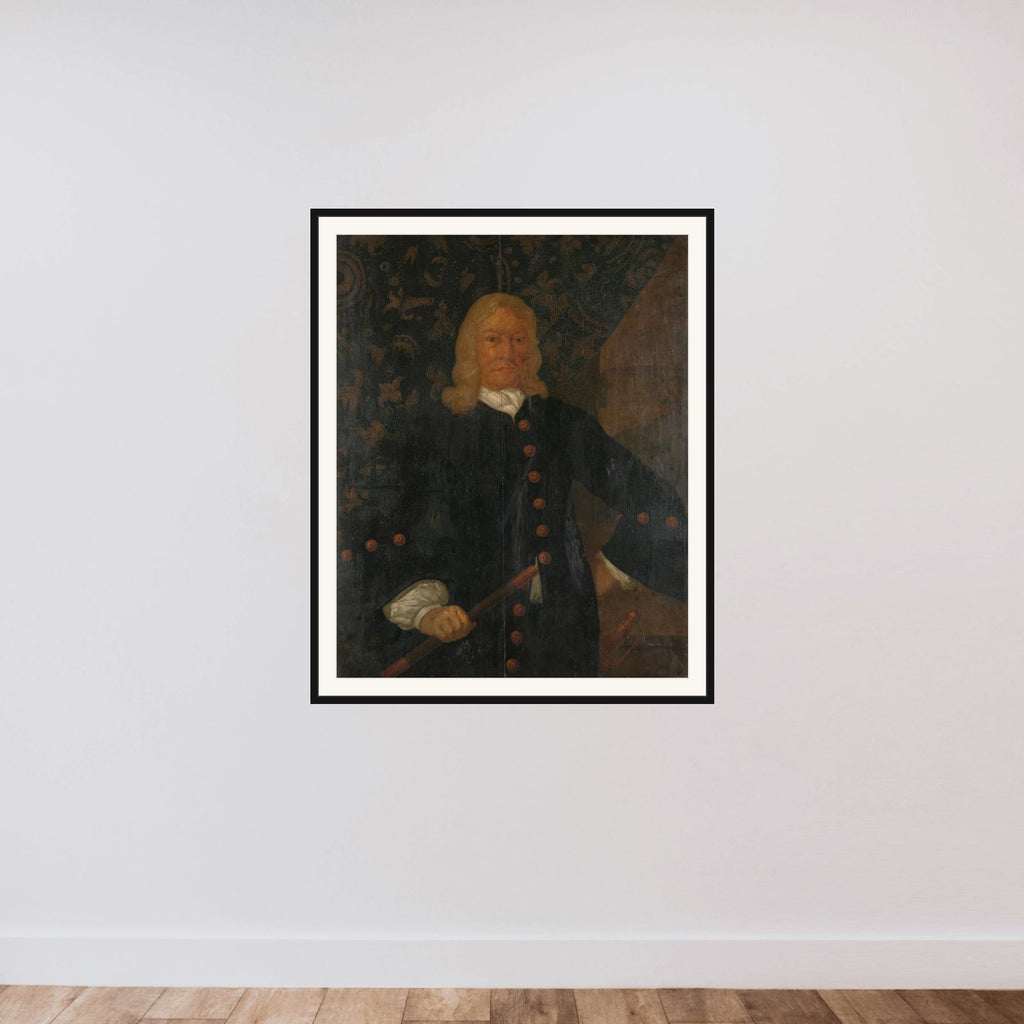 Portrait of Willem van Outhoorn, Governor-General of the Dutch East Indies framed — shown to scale