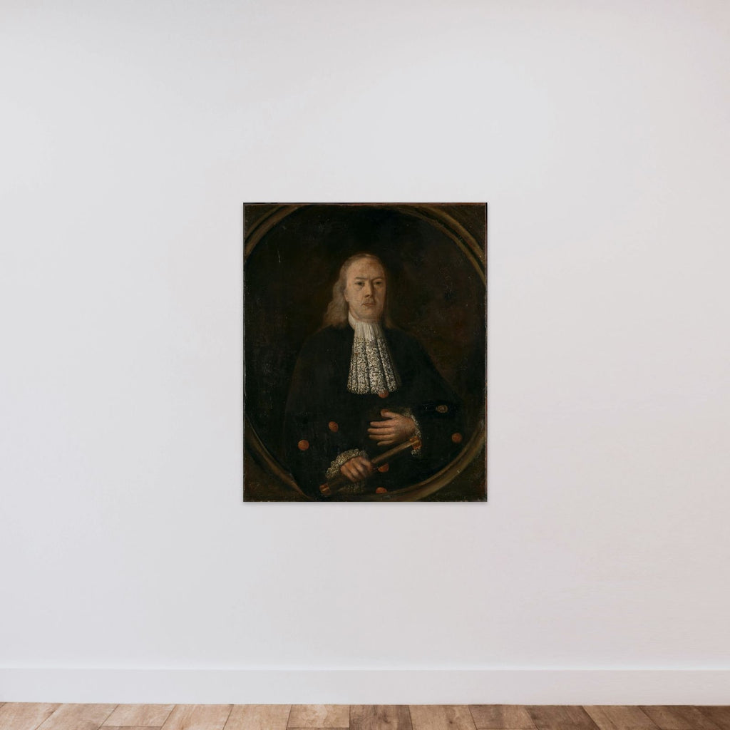 Portrait of Abraham van Riebeeck (1653-1713) unframed — shown to scale