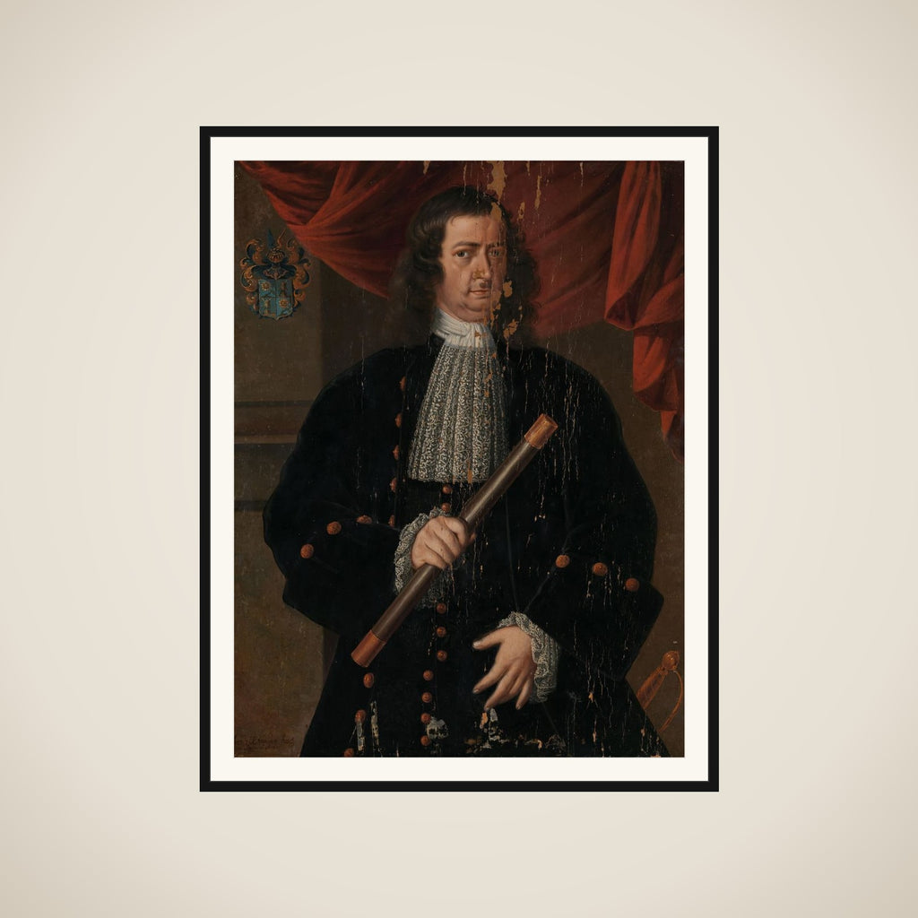 Portrait of Christoffel van Swoll (Swol, Zwol), Governor-General of the Dutch East Indies framed