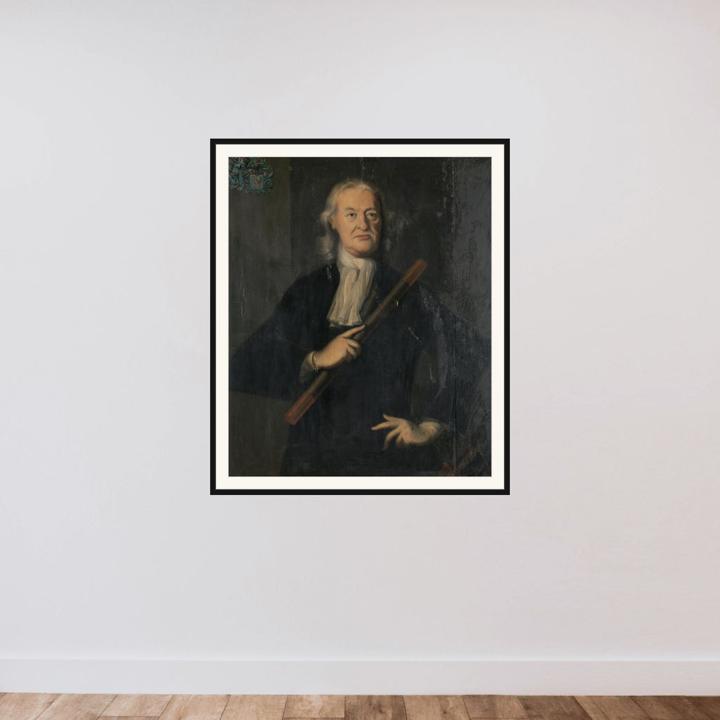 Portrait of Mattheus de Haan, Governor-General of the Dutch East Indies framed — shown to scale