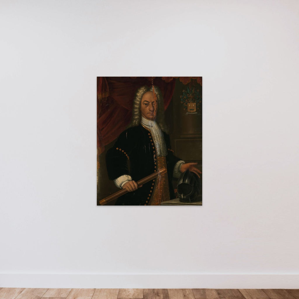 Portrait of Diederik van Durven, Governor-General of the Dutch East Indies unframed — shown to scale