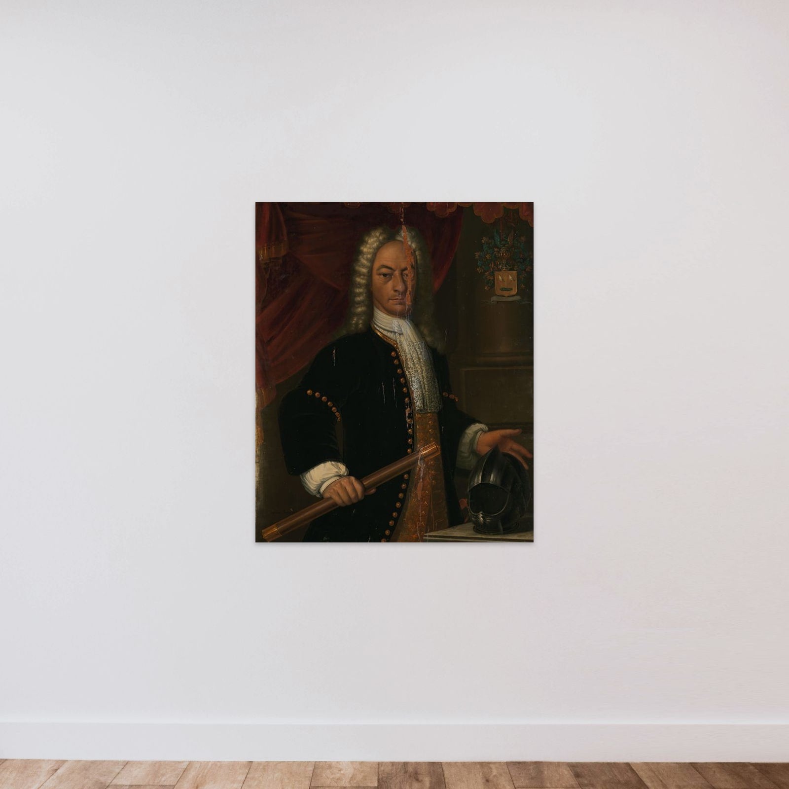 Portrait of Diederik van Durven, Governor-General of the Dutch East Indies unframed — shown to scale