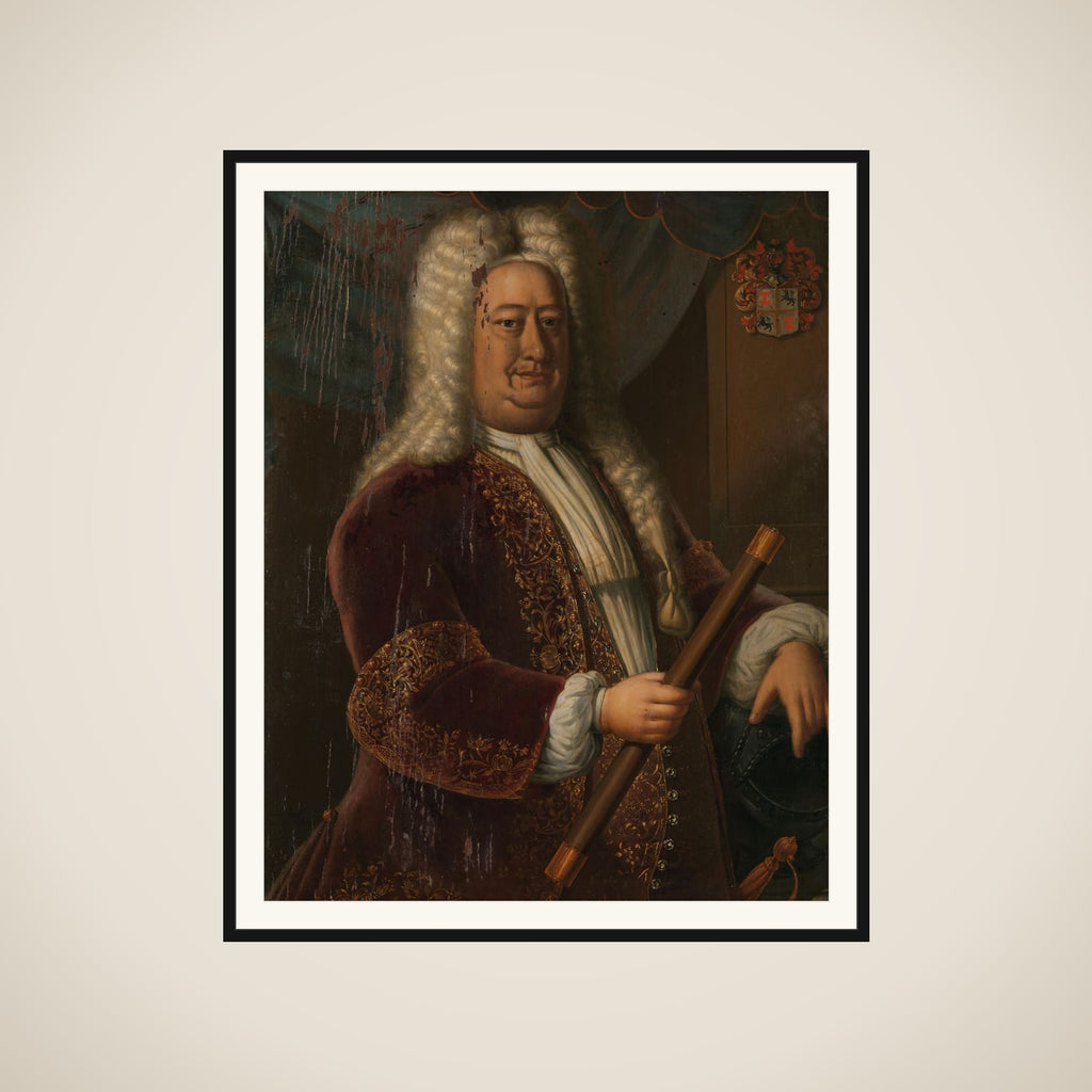 Portrait of Dirk van Cloon, Governor-General of the Dutch East Indies framed